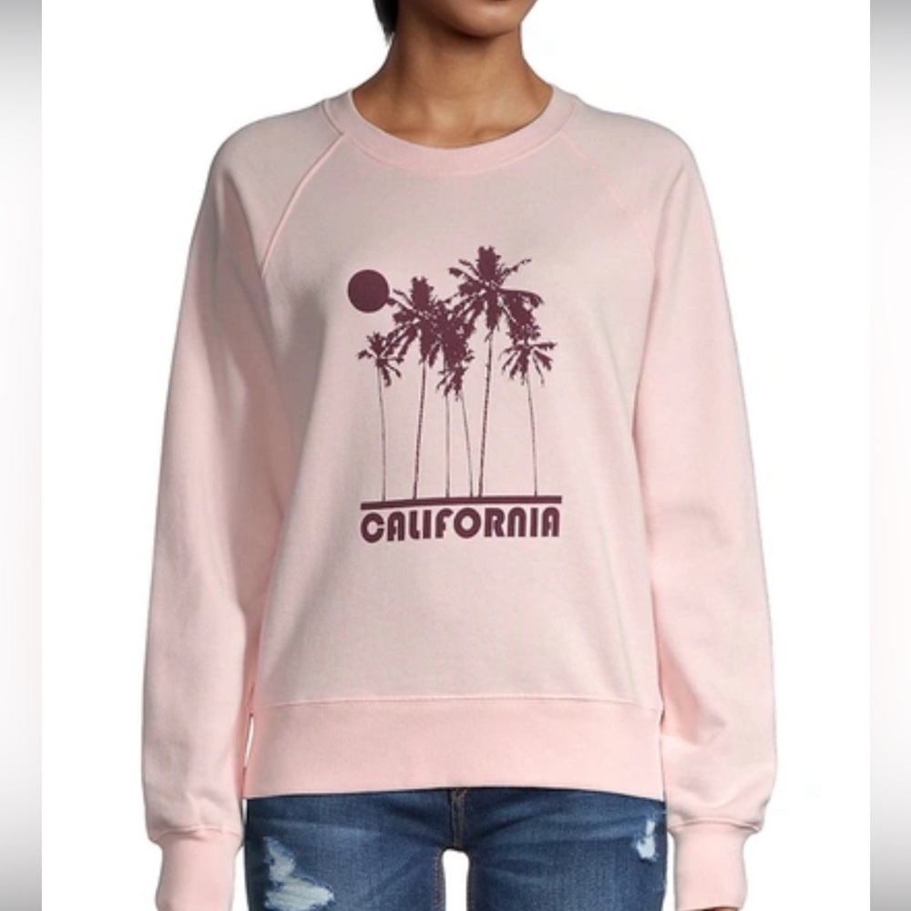 Rebecca Minkoff Women's Cali Sunset Jennings Sweatshirt In Barely Pink Sz L 70